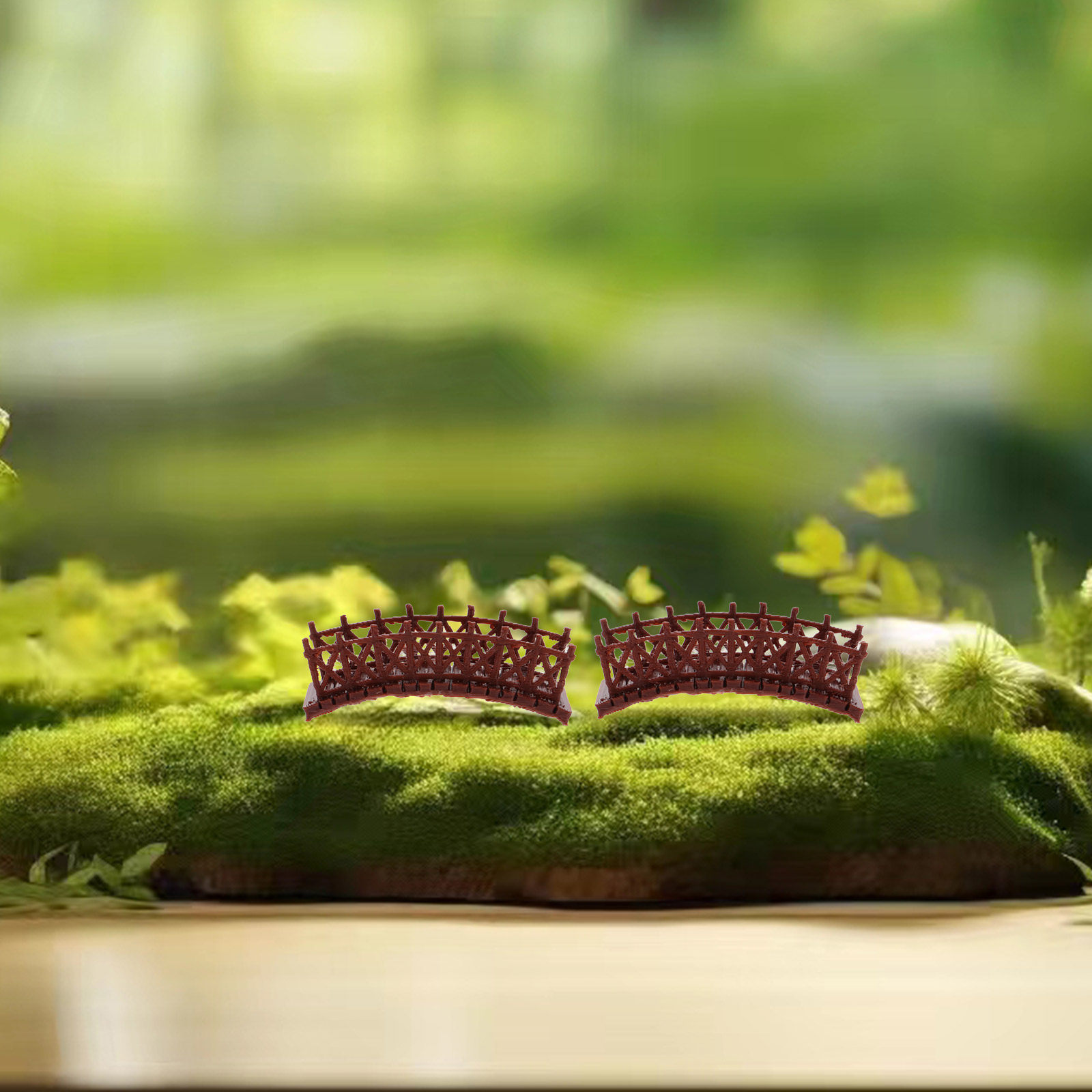 Bonsai Garden House - 2 adet minyatür plastik kemer köprüsü