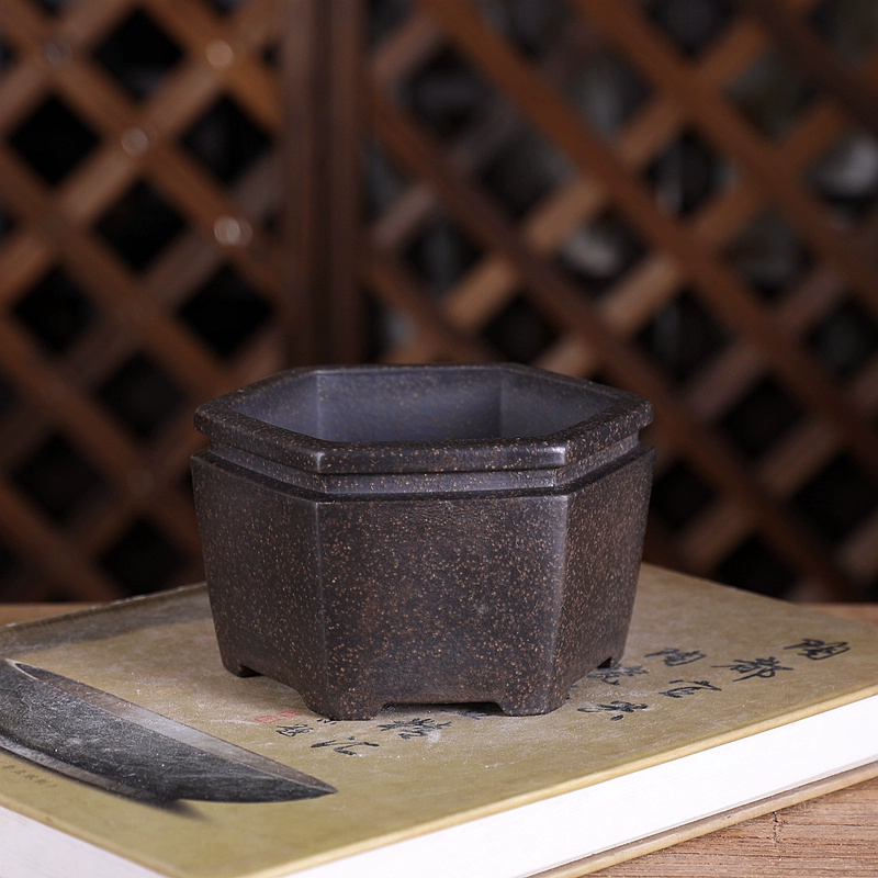 Altıgen Bonsai saksısı, mor ku - Bonsai Garden With Sand incelemesi ve fiyatı